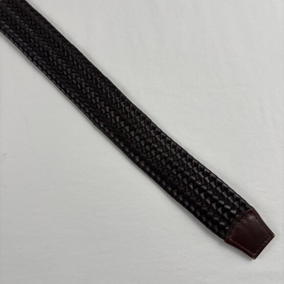 TORINO Men's Belt Size 34 Brown Woven Braided Leather Made USA - Picture 4 of 10
